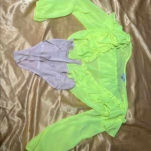 Neon Yellow Ruffled Blouse